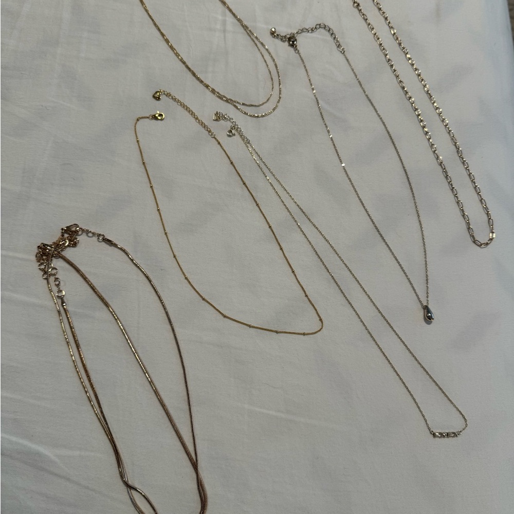 Elegant Gold Necklaces Bundle